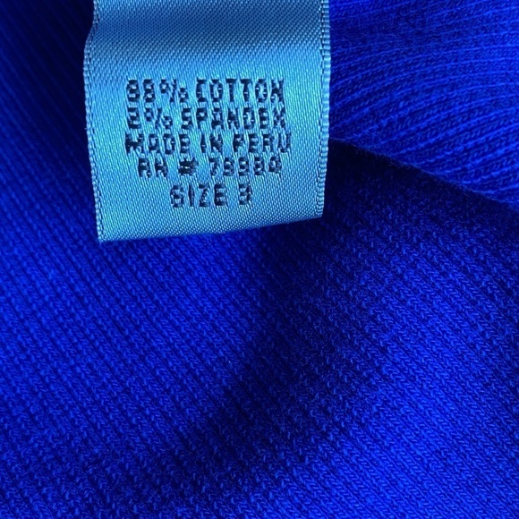 Chico's Sapphire Blue Sleeveless Ribbed Knit Style V Neck Tank Top Size 3 - Picture 7 of 11